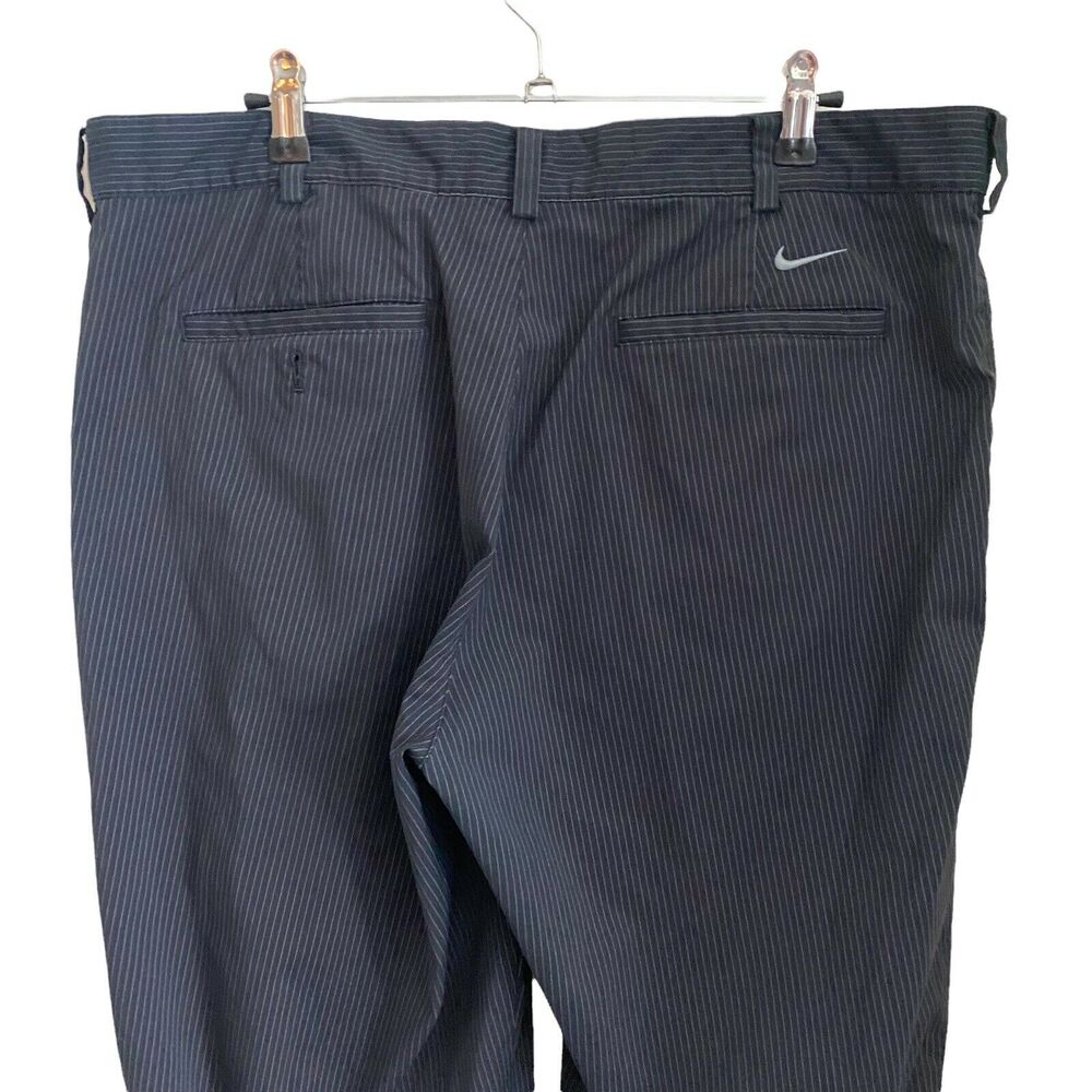 Nike Golf Mens Size 36 x 32 Pants Black Pinstripe Flat Front Pockets Casual - Picture 10 of 11